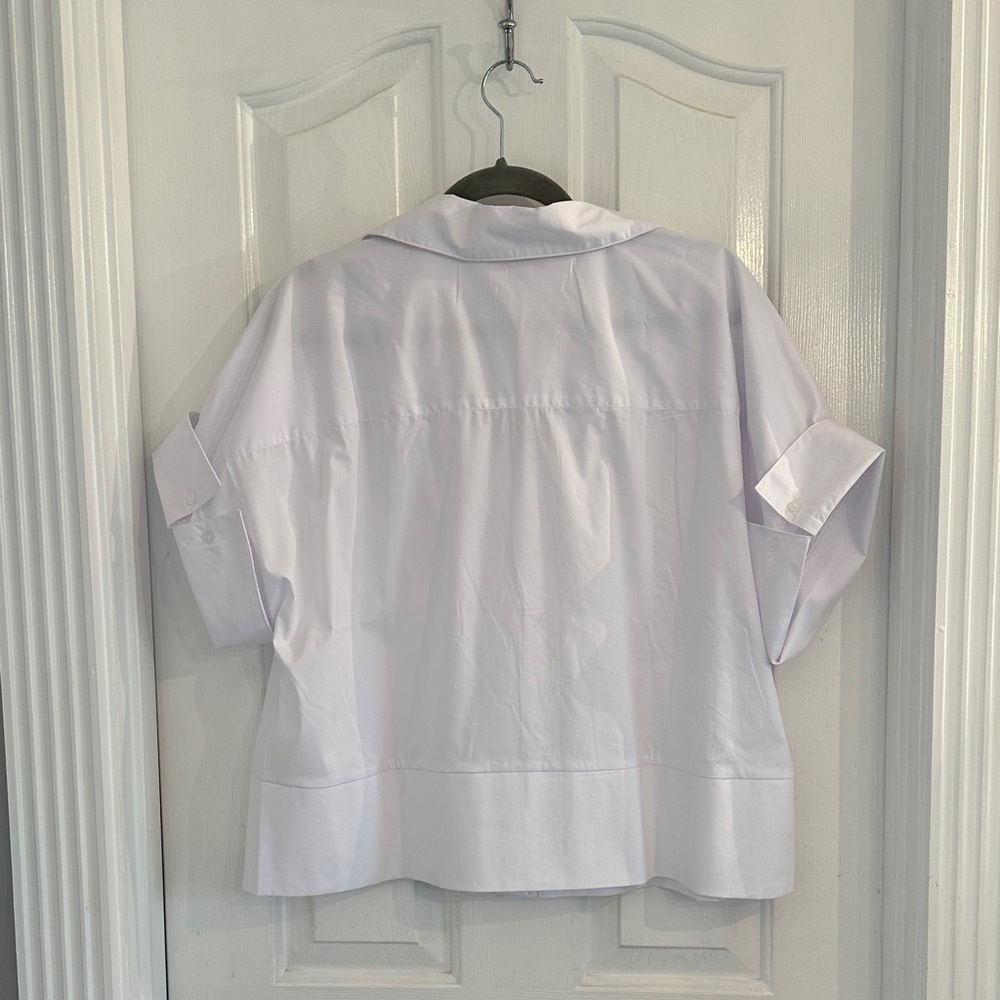 Elegant White Women's Button Down Shirt - Picture 5 of 7